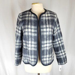 PENDLETON Charcoal Gray & White Plaid Short Jacket - 8P - NWT